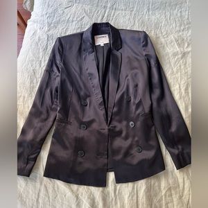 L’agence 100% silk black blazer with buttons